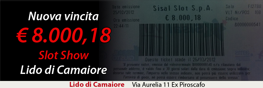 Un'altra Vincita allo Slot Show di Lido di Camaiore