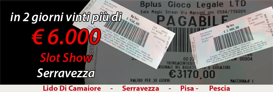 Tre super vincite alla Sala Slot Show di Seravezza