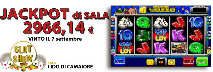VINTO JACKPOT DI SALA da 2966,14 Euro alla Sala di Lido di Camaiore