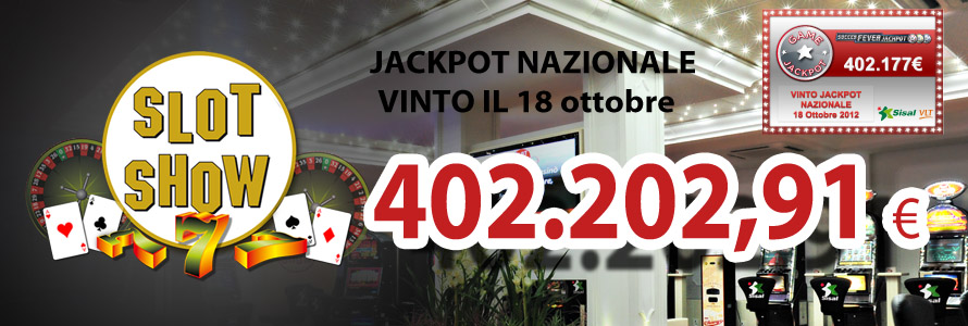 Clamorosa vincita allo Slot Show di Lido di Camaiore : 402mila euro con una puntata da 2 euro!