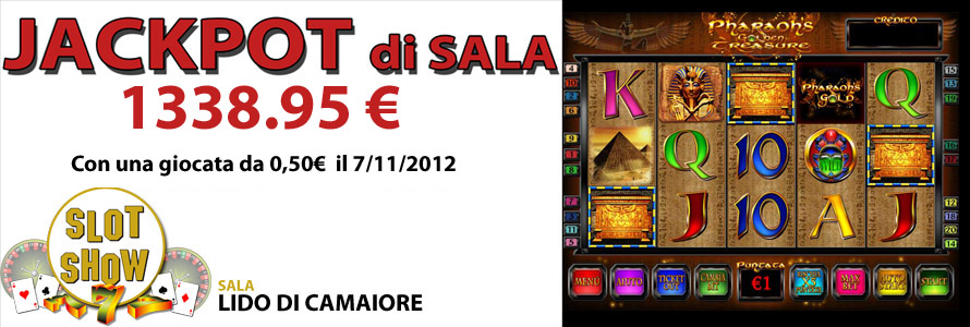 7 Novembre 2012...Nuova vincita alla Sala Slot Show di Lido di Camiore