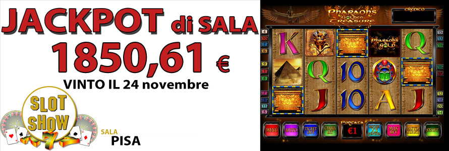 Vinti 1850,61 euro alla Sala SLOT SHOW DI PISA!
